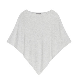 Mint Velvet Grey Cotton Blend Stitch Detail Poncho